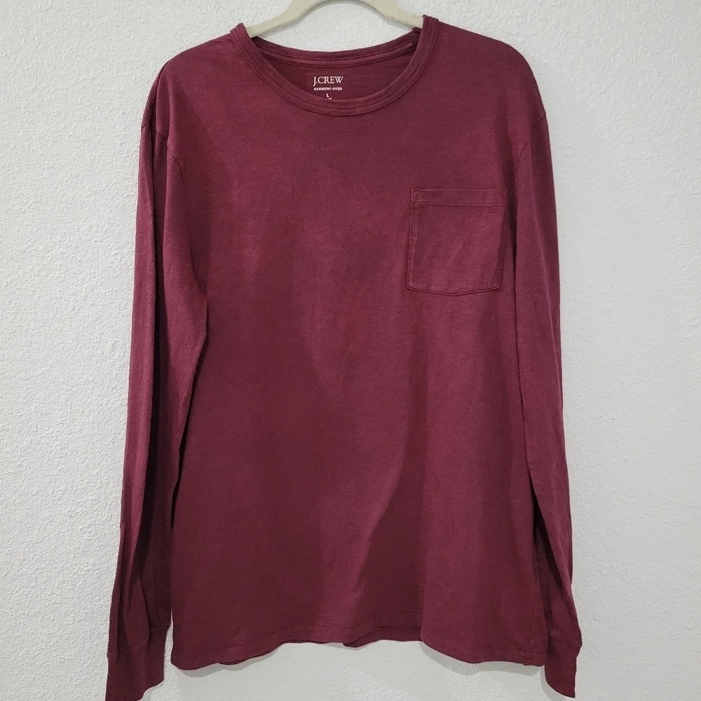 J Crew Garmet Dyed Dyed Long Sleeve Tee AH247 Sz L